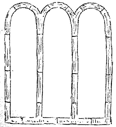 Triple window in east gable of Kinalekin Abbey.